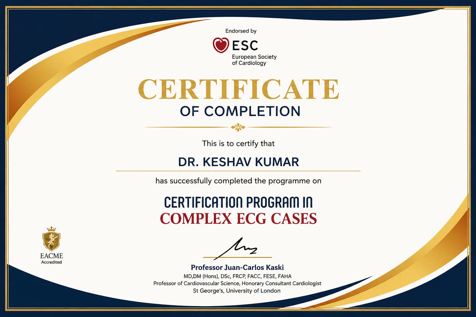 ESC certification programme in complex ECG cases — Dr. K. K. Singh